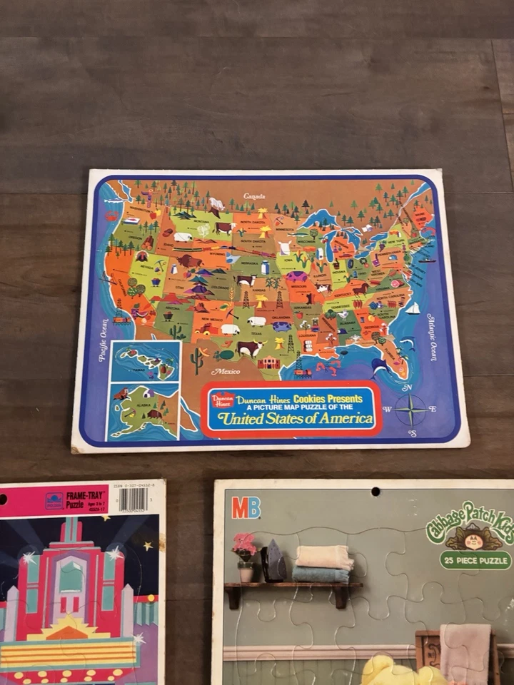 Lote de 7 Rompecabezas Bandeja Marco Cartón Barbie, Disney De Colección Foto 4 de 4