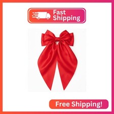 Bow Hair Clip with Long Tails for Women  Girls, Soft Satin French Barrette, Lig