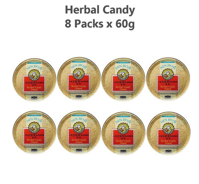 8 Pack x 60g Nin Jiom Herbal Candy Original Asian Herbal Hard Candy Value Pack