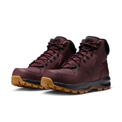 HF7095-600 Nike Manoa Leather Burgundy Black Gum Medium Brown Herren Sneaker