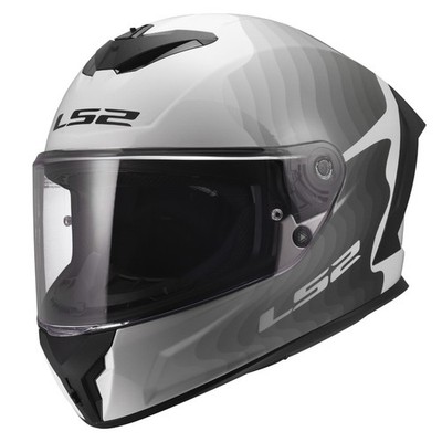 LS2 Rapid III Flow Motorcycle Helmet Gloss White Gray Black XL