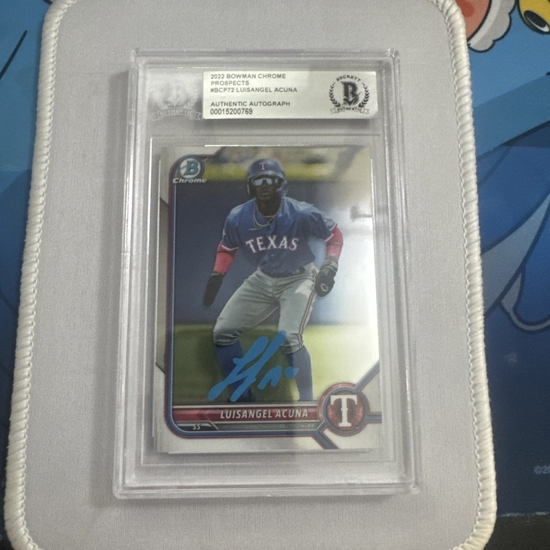 2022 Bowman Chrome Prospects Luisangel Acuna Hand Signed Auto BGS Authentic