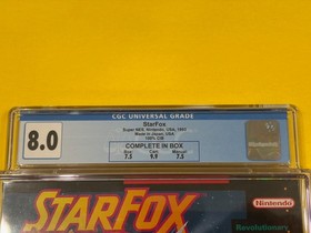 Star Fox (Rev. 0, CGC 8.0 w/9.9 Cart!!!) Super Nintendo SNES not WATA PSA VGA 😊