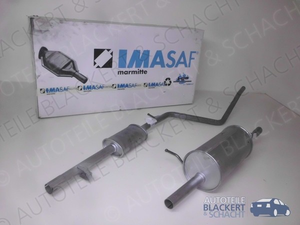 Imasaf Auspuffset Ab Kat für Dacia Duster 1.4 + 1.6 LS 2004-| Mitteltopf+Endtopf-image