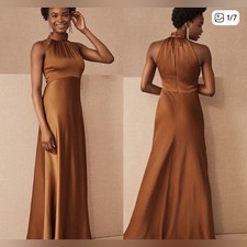 BHLDN Cortland Esme Charmeuse Formal Gown Sz 16 in Cinnamon NEW
