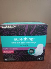 CVS Health Sure Thing Ultra-thin Pads with Wings for Teens Regular 16 Count
