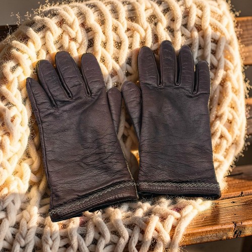 Fownes Womens Brown Leather Gloves Size Large L Lined Winter Driving Vintage - Picture 1 of 8