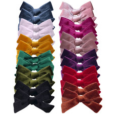 24 Pieces Velvet Bow Hair Clips Barrettes for Baby Girl Hair Bows Alligator Clip
