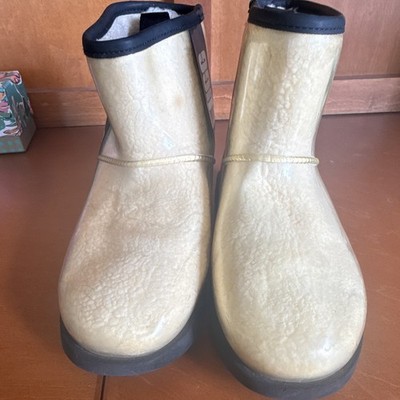 UGG Women's Beige/Black Rubber Pull-On Ankle Boots Round Toe US 9 MPN 1113190