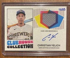 2026 Topps Heritage Clubhouse Collection Christian Yelich Autographed Relc 12/25