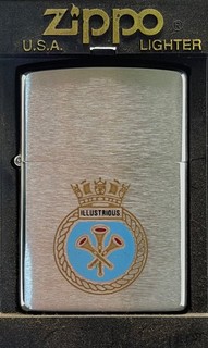 "HMS ILLUSTRIOUS" ZIPPO LIGHTER FROM DECEMBER 1994 USED