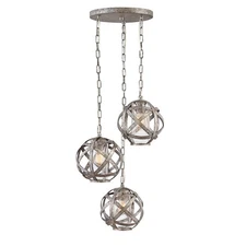 Hinkley Lighting 3 Light 21" Carson Outdoor Hanging, Weathered Zinc - 29704WZ