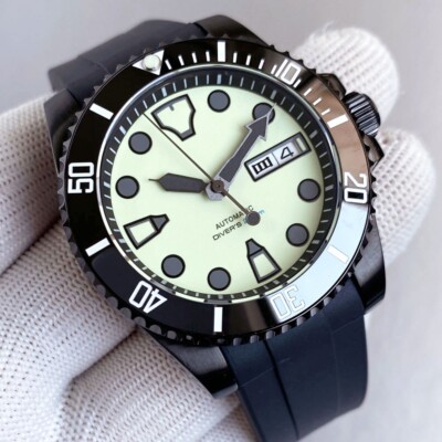 200M Dive NH36A Green Lume Dial Ceramic Insert Automatic Men Watch 120 Clicks