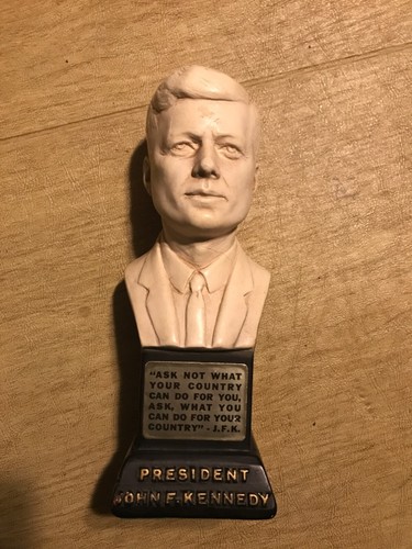 VINTAGE Abraham Lincoln john f kennedy lot bust figure bank wall plague FLAWS - Picture 8 of 16