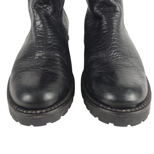 TORY BURCH Connell Stiefel 9M schwarz genarbtes Leder Kettenbesatz halbhoch Biker Motorrad - Bild 6 von 12