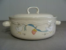 International China Stoneware Covered Vegetable Bowl, Marmalade #8868 Pattern