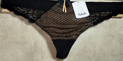 Aubade Panty Medium Thong Black With Nude