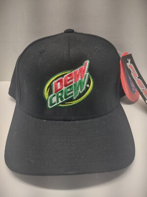 Retro Dew Crew Mountain Dew Employee Issued Black Baseball Cap Hat OS