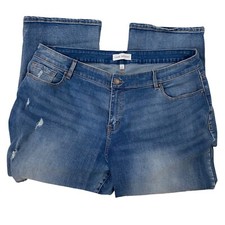 Lane Bryant Mid rise boyfriend Distressed Capri Jeans women's 18