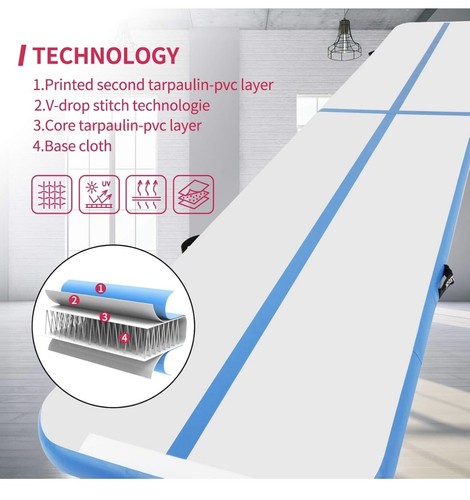 24ft Air Track Inflatable Training Tumbling Gymnastics Gym Mat