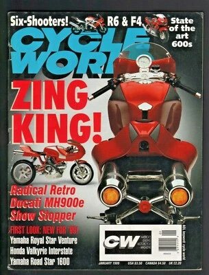 1999 January Cycle World Motorcycle Magazine - Honda CBR600F4 Yamaha YZF-R6 - Image 1 of 3
