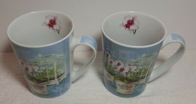 Set of 2 NEW R2S Orchids Mug Cups 