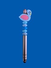 Blue And Pink Swan Beadable Stylus And Pen