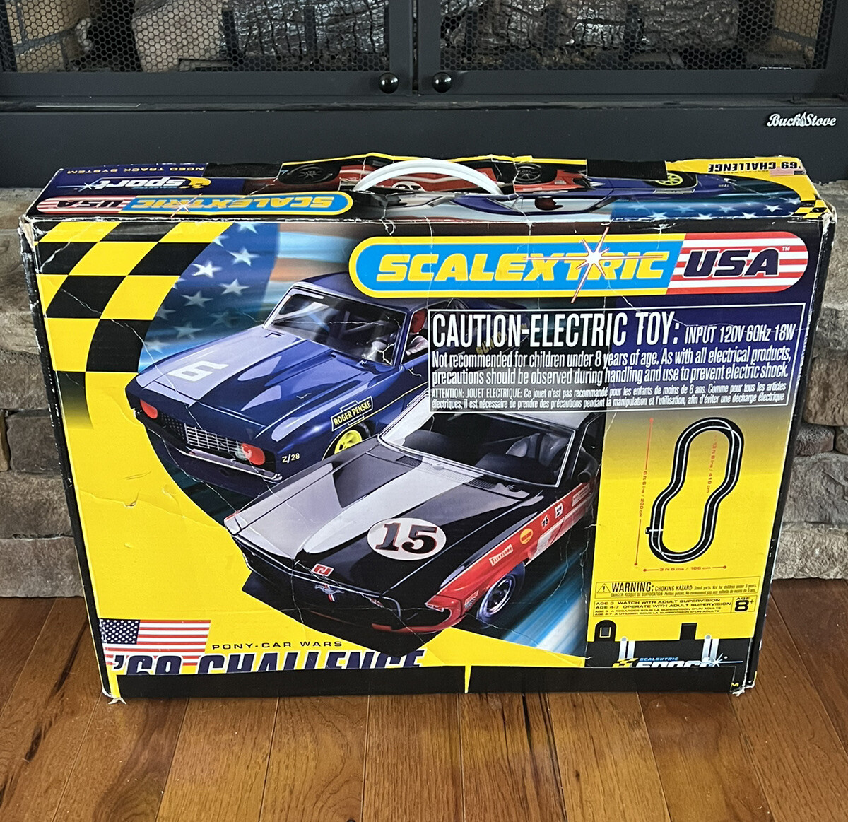 Scalextric USA Slot Car Set 1/32 69’ Challenge Pony Car Wars Camaro
