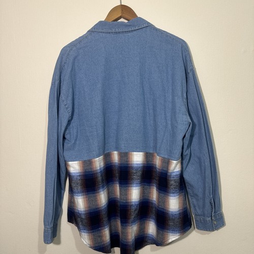 Tu Woman Denim Button Drop Shoulder Coat Size 14 - Picture 2 of 20