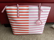 NEW!! Kate Spade Large Zina Tote (Red/Pink Stripe) NWT!! Handbag Only!!