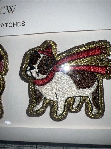 Neu J. CREW Sticker Patches Set 3 Winterhunde Dalmatiner Pudel Bulldogge - Bild 5 von 8