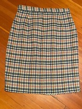 Womens Vintage Mazzino Multicolor Plaid A-Line Skirt US Size 2 IT Size 38