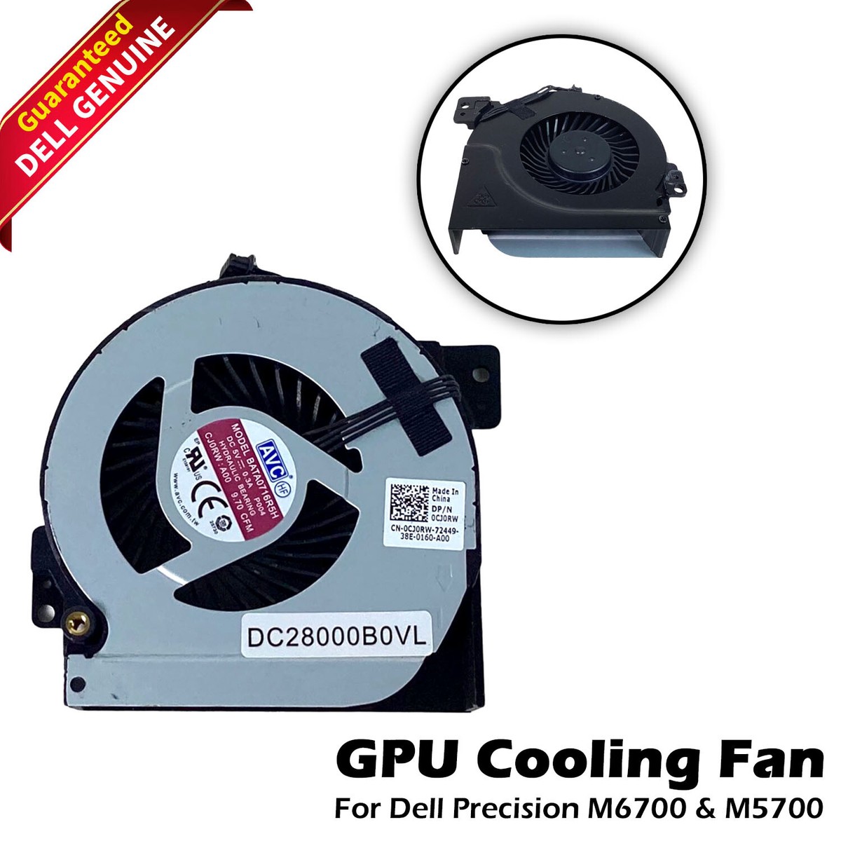 Dell Precision M6700 M5700 Graphics GPU Cooling Fan DC28000BOVL