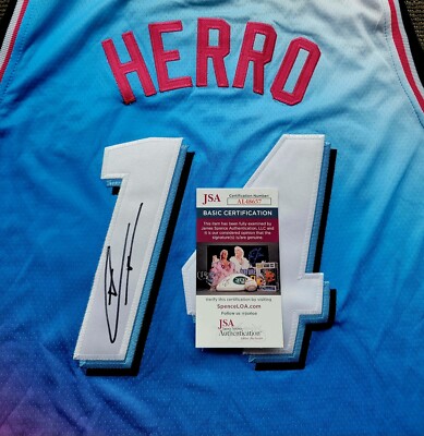 Tyler Herro Signed 2020-21 City Edition Miami Heat Jersey Size L