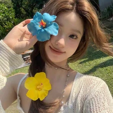 Artificial Flowers Hairpin Barrettes Beach Wedding Flower Duckbill Clip Hawaii