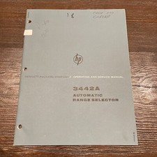 HP 3442A Automatic Range Selector ~ Operating & Service Manual 3442A-901