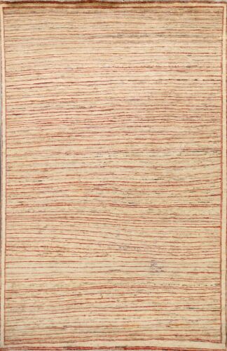 Modern Striped Gabbeh Oriental Area Rug Living Room Hand-knotted Wool Carpet 7x8 - Picture 1 of 12