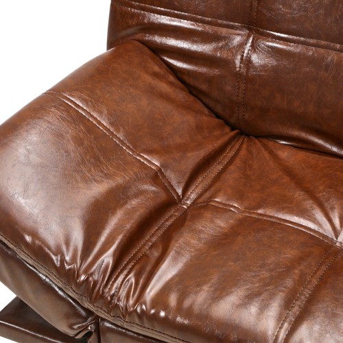 Oikiture Sofa Bed Futon Recliner Lounge Couch Convertible Leather 3-Seater Brown - Picture 5 of 10