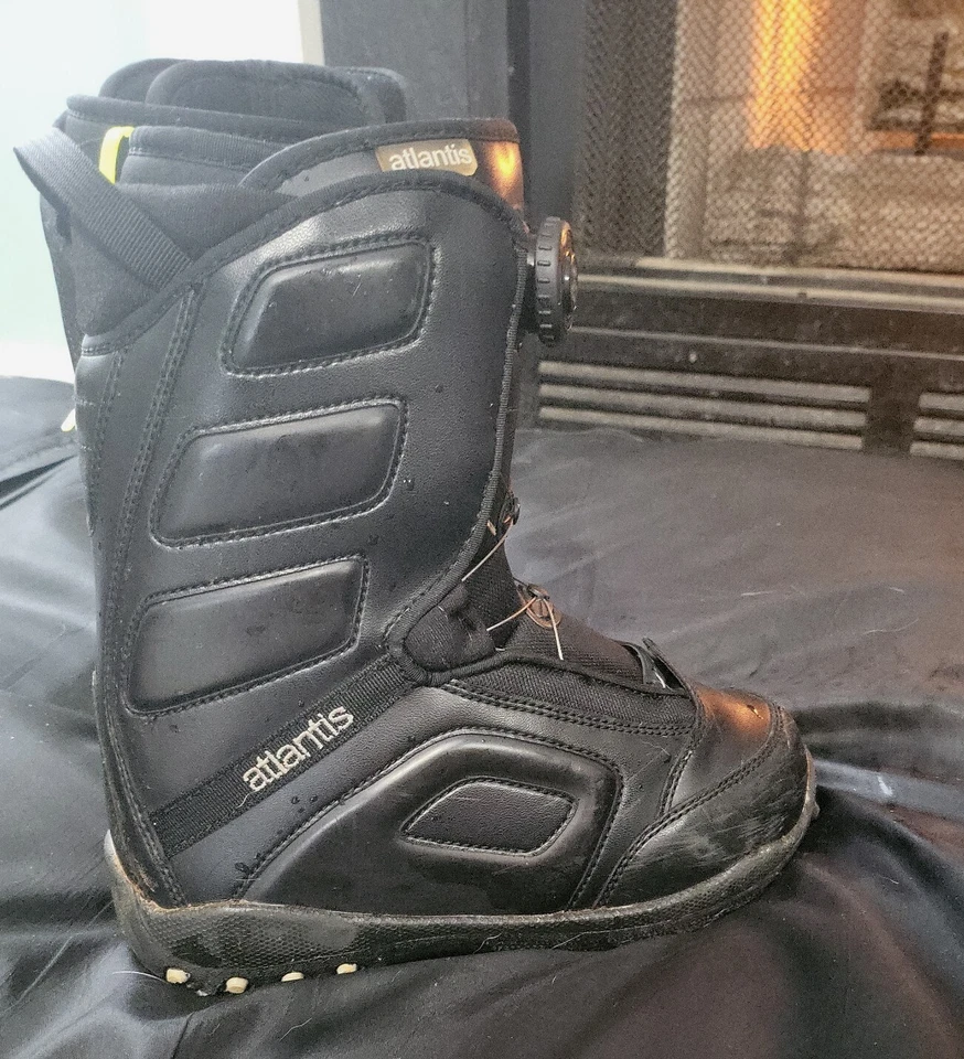 Hit the Slopes- Atlantis Hombres Talla 5 Negro Botas de Snowboard Sistema BOA Cordones Foto 2 de 4