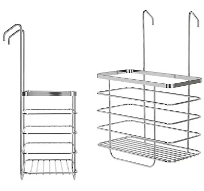 Croydex Rust Free Hook Over Shower Screen Basket Caddy Bathroom Chrome Plated UK