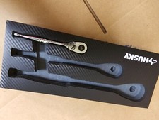 Brand New Husky 14 Drive Chrome Polish Ratchet Long Beam Extended 2.5 Arc Swing
