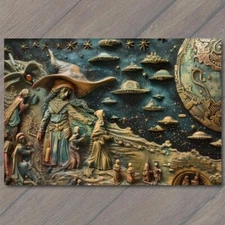 Art Print Alien God Civilization Religious Deity Ceremony Sacred Ritual Spaceshi