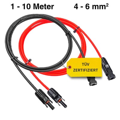 Solarkabel 4-6mm² Solar Verbindungskabel PV Kabel Verlängerungskabel Solarmodul