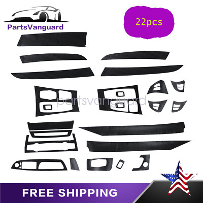 For 08-14 BMW X5 E70 X6 E71 Carbon Fiber BK Car Interior Decor Kit Trim Sticker
