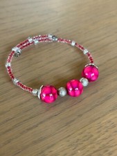 Polymer Clay Bead / Seed Bead Wrap Bracelet 23019 - Pink