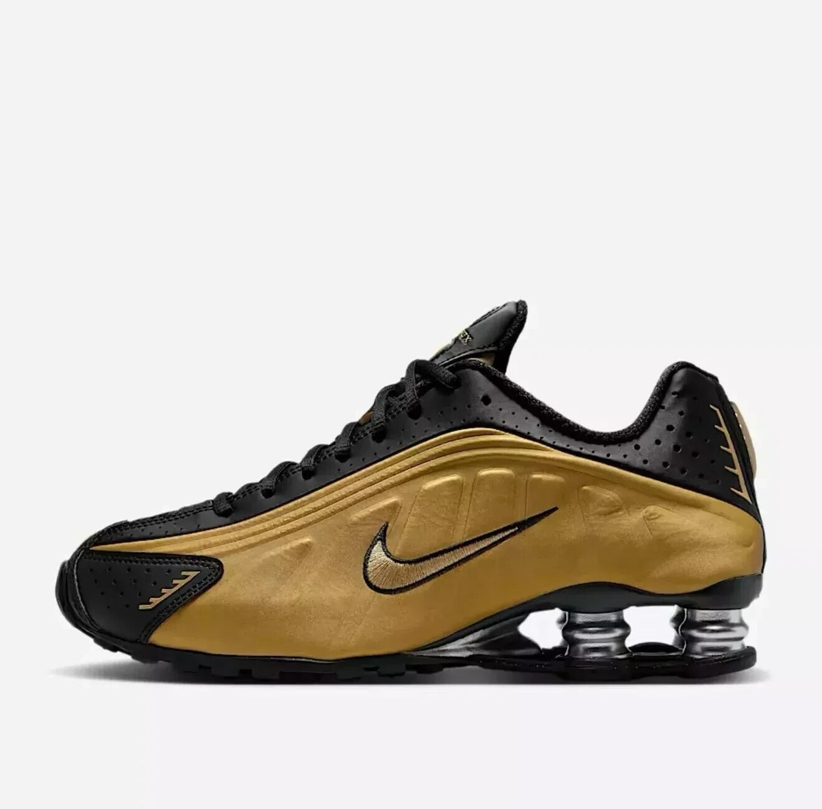 NIKE SHOX R4 Sneakers Men's Casual Sports (AR3565 005) NEW ORIGINAL BOX Gold - Main Image