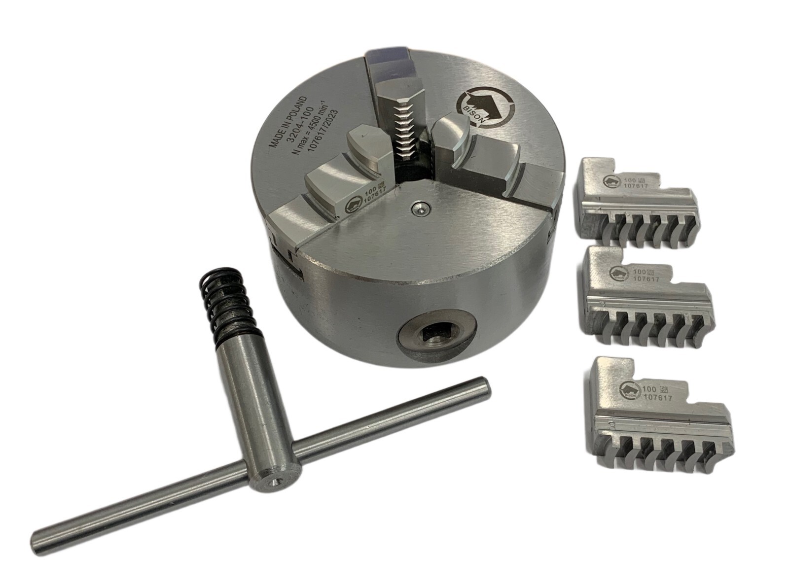 BISON 100mm 3 jaw lathe chuck int/ext jaws Bison 3204-100 made in ...