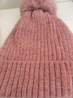 FLEECE LINED Bling Cream Winter Cable Knit Pompom Beanie Hat & Pink Shiny Beanie — photo 3
