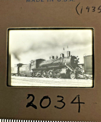 35mm Original Blue Boarder Slide - Lokomotive Wabash Ind Train #2034