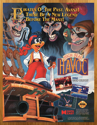 1994 High Seas Havoc Sega Genesis Print Ad/Poster Official Authentic Retro Art!